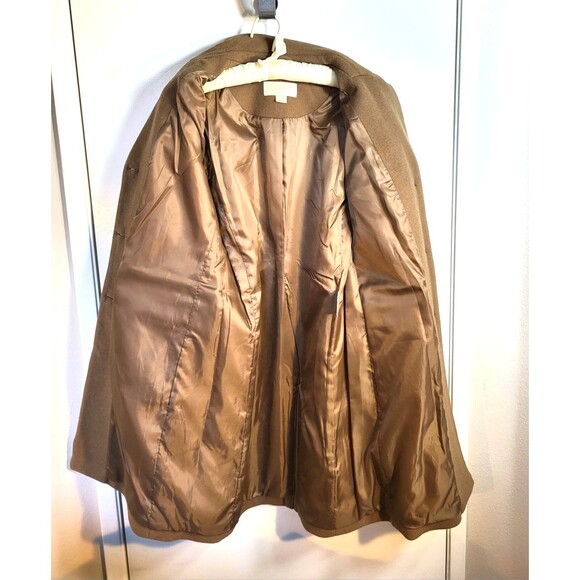 Michael Kors Women’s Camel Classic Wool Blend Minimalist Tailored Overcoat Med - Picture 11 of 16